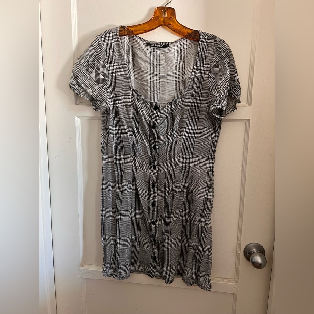 Plaid Button Up Dress